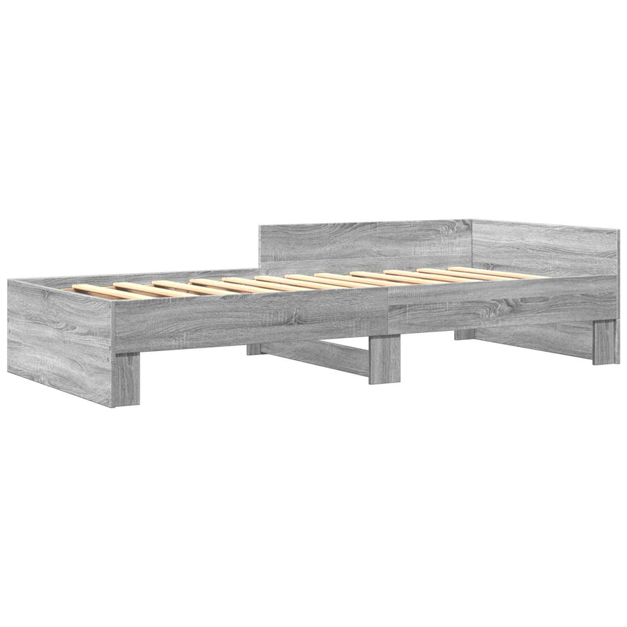 Bedframe met Hoofdeinde Grijs Sonoma 80 x 200 cm Bewerkt hout