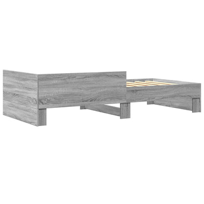 Bedframe met Hoofdeinde Grijs Sonoma 80 x 200 cm Bewerkt hout
