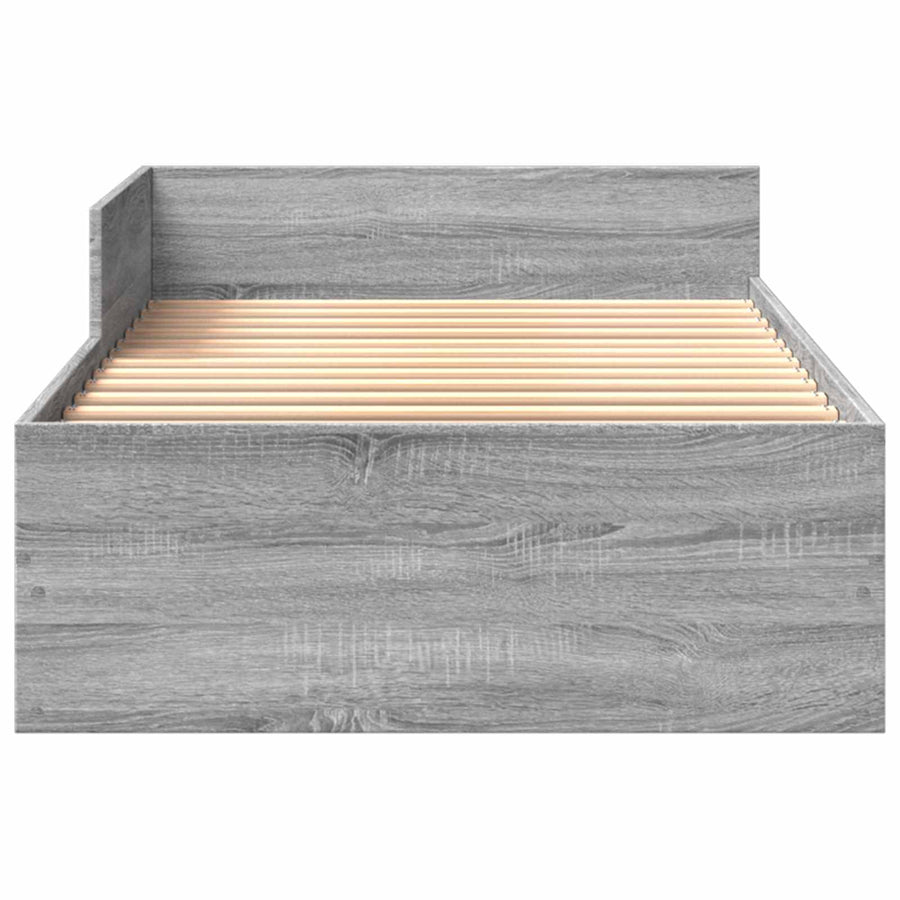 Bedframe met Hoofdeinde Grijs Sonoma 80 x 200 cm Bewerkt hout