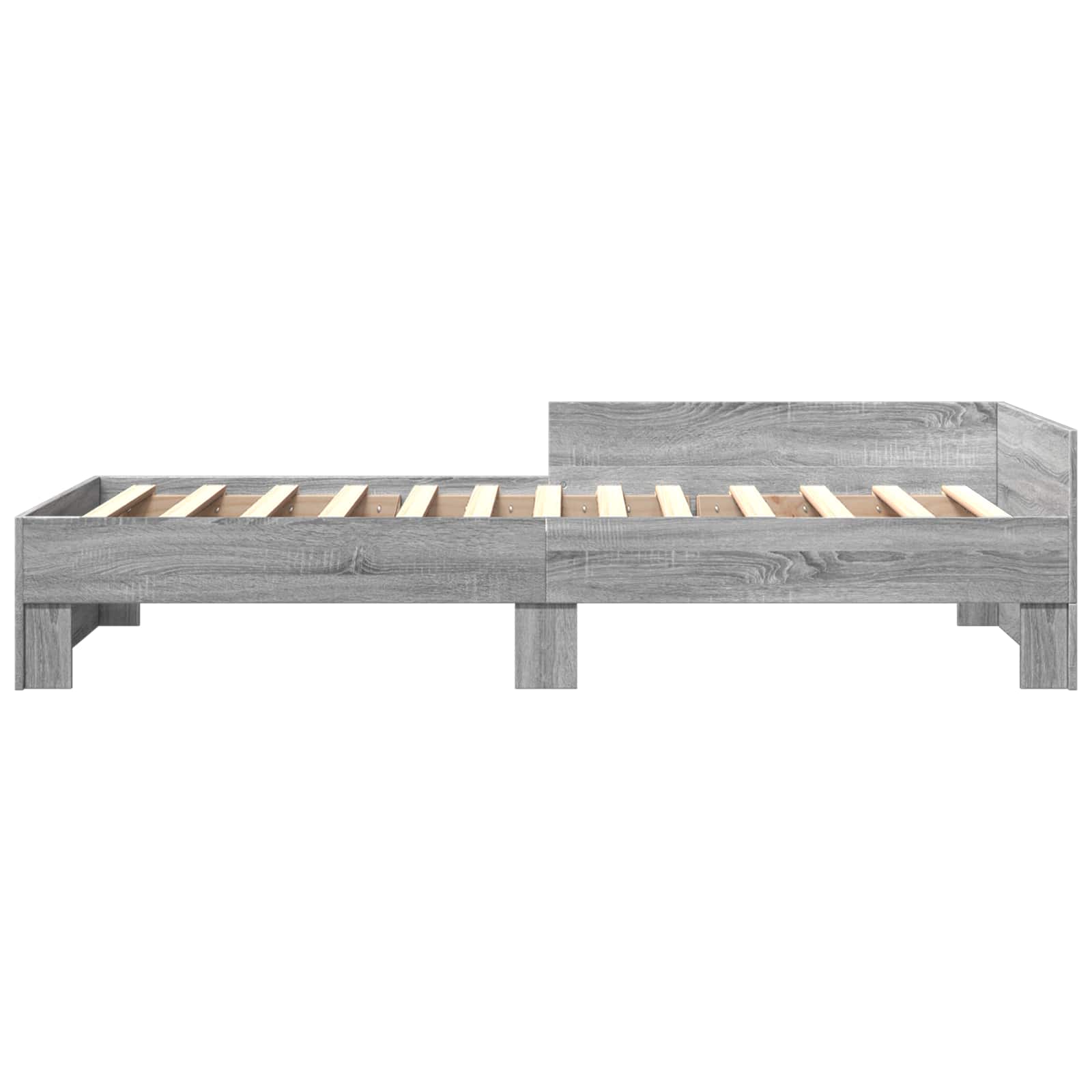 Bedframe met Hoofdeinde Grijs Sonoma 80 x 200 cm Bewerkt hout