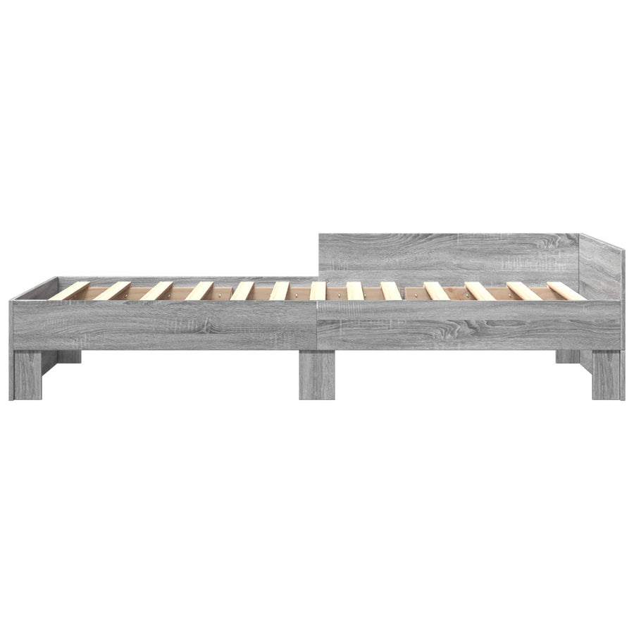 Bedframe met Hoofdeinde Grijs Sonoma 80 x 200 cm Bewerkt hout