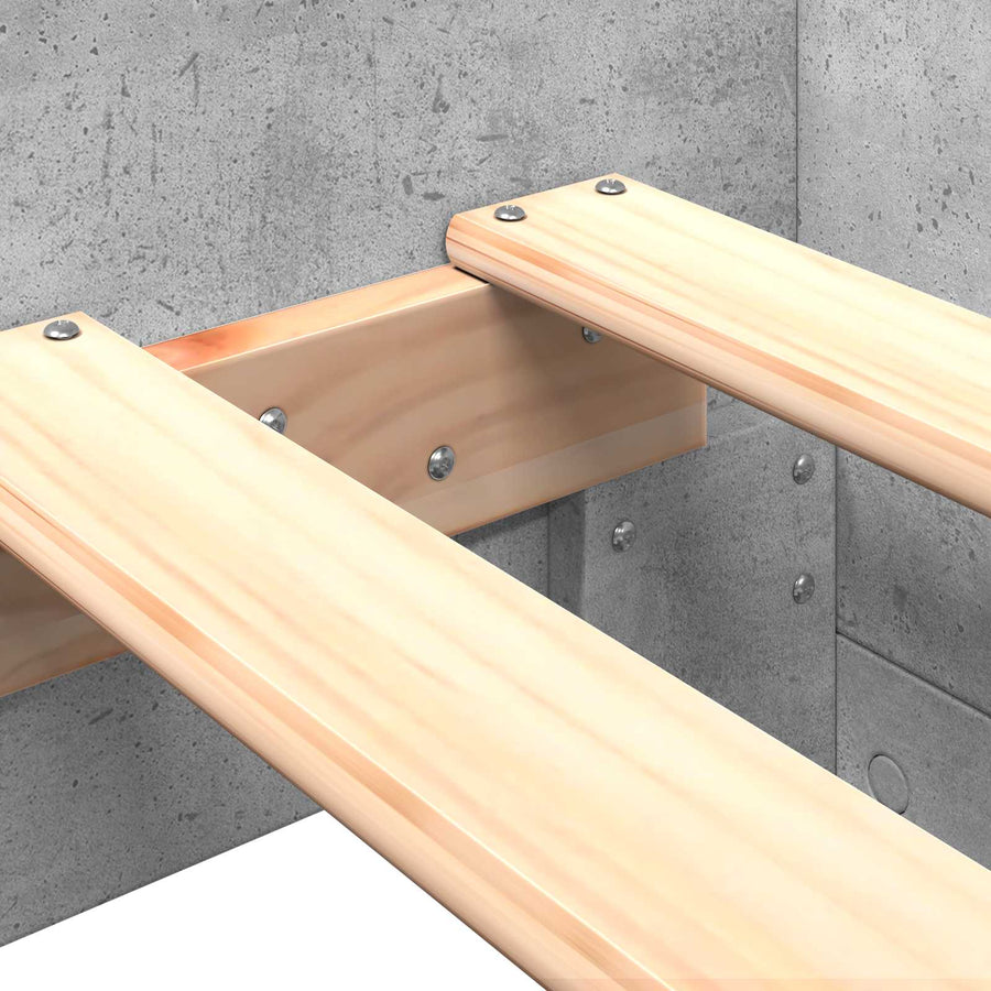 Bedframe met Hoofdeinde Betongrijs 80 x 200 cm Bewerkt hout
