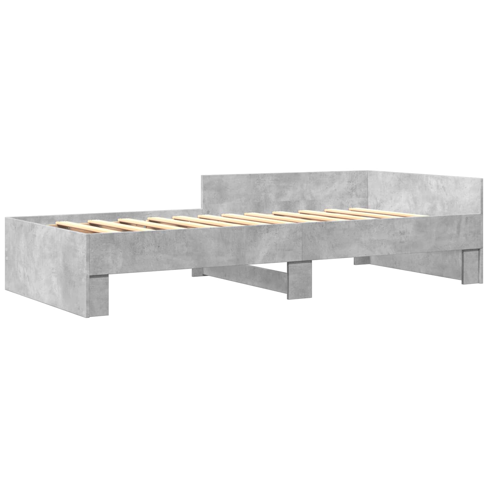 Bedframe met Hoofdeinde Betongrijs 80 x 200 cm Bewerkt hout