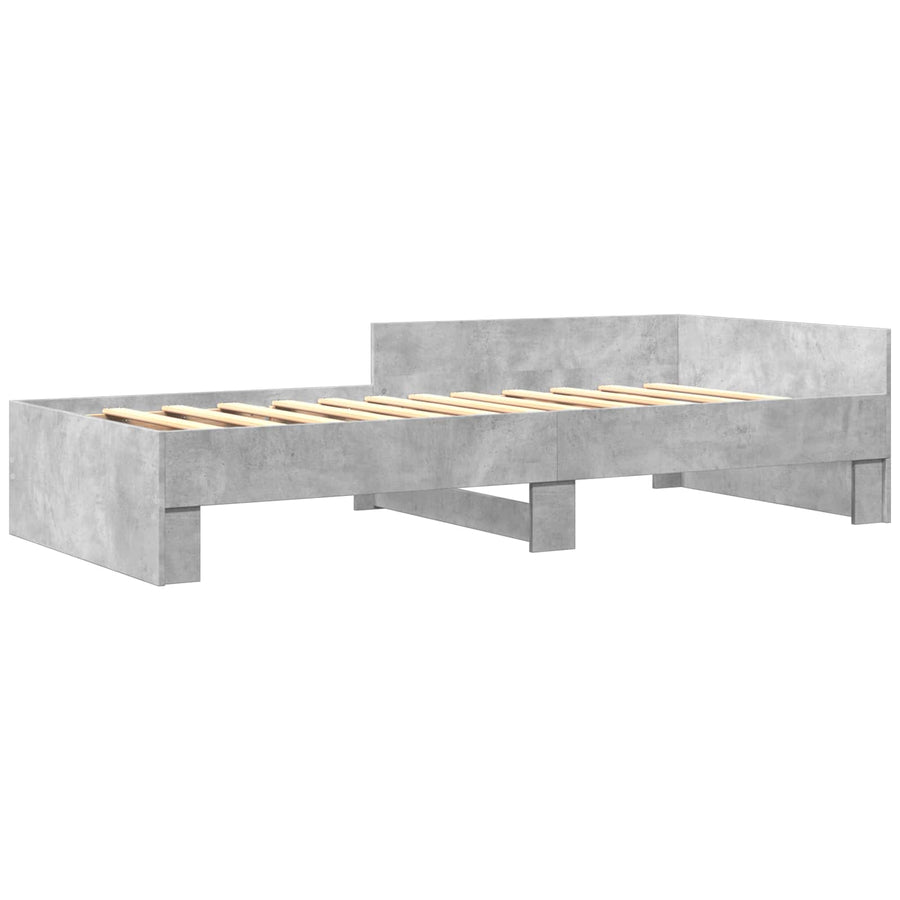 Bedframe met Hoofdeinde Betongrijs 80 x 200 cm Bewerkt hout