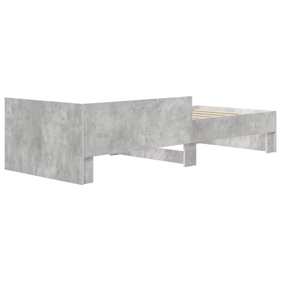 Bedframe met Hoofdeinde Betongrijs 80 x 200 cm Bewerkt hout