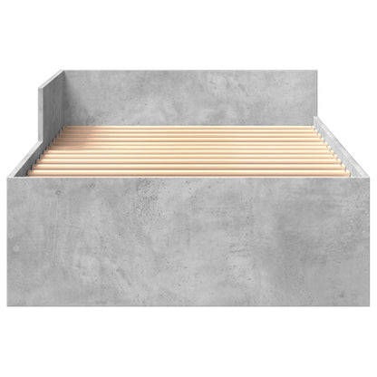 Bedframe met Hoofdeinde Betongrijs 80 x 200 cm Bewerkt hout
