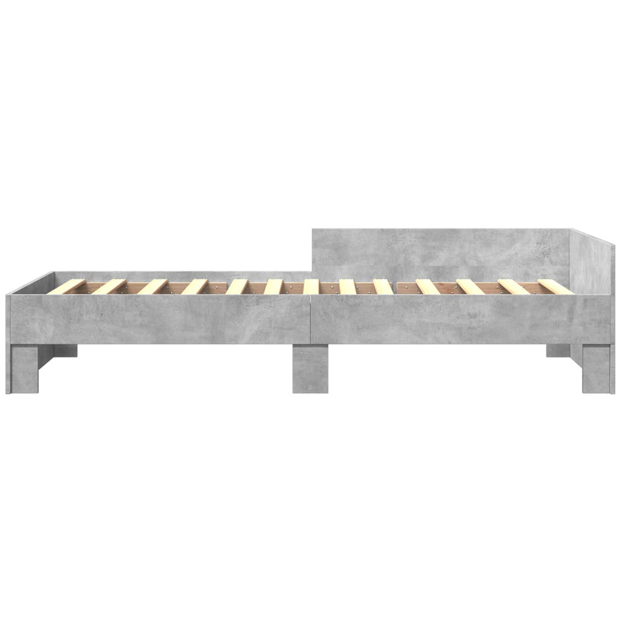 Bedframe met Hoofdeinde Betongrijs 80 x 200 cm Bewerkt hout
