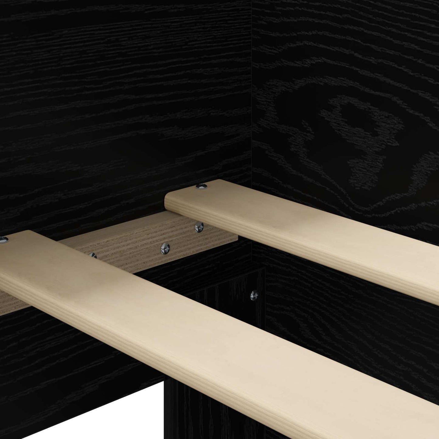 Bedframe met Hoofdeinde Zwart eiken 80 x 200 cm Bewerkt hout