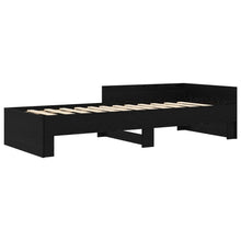 Bedframe met Hoofdeinde Zwart eiken 80 x 200 cm Bewerkt hout