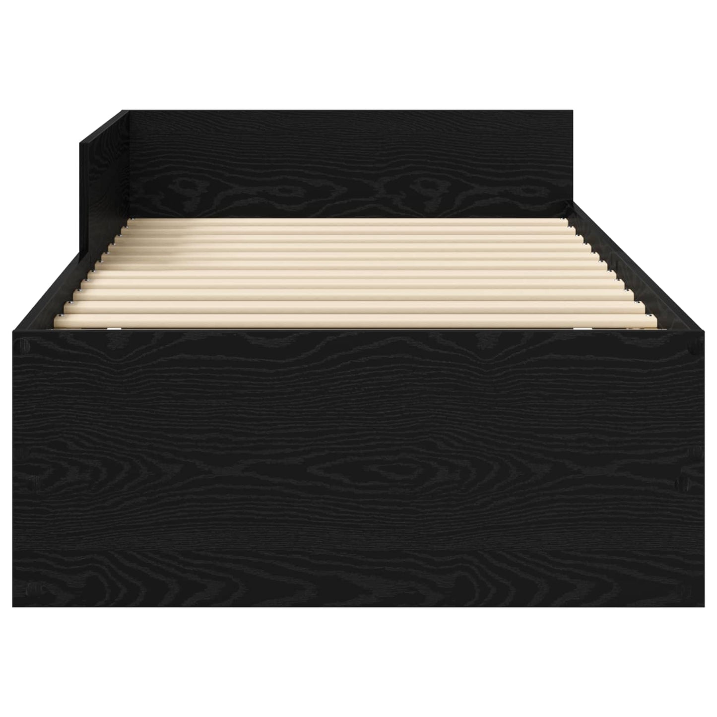 Bedframe met Hoofdeinde Zwart eiken 80 x 200 cm Bewerkt hout