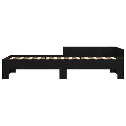 Bedframe met Hoofdeinde Zwart eiken 80 x 200 cm Bewerkt hout
