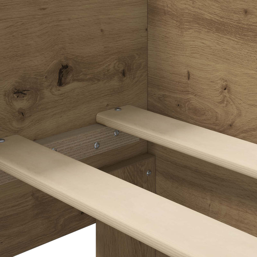 Bedframe met Hoofdeinde Artisanaal eiken 80 x 200 cm