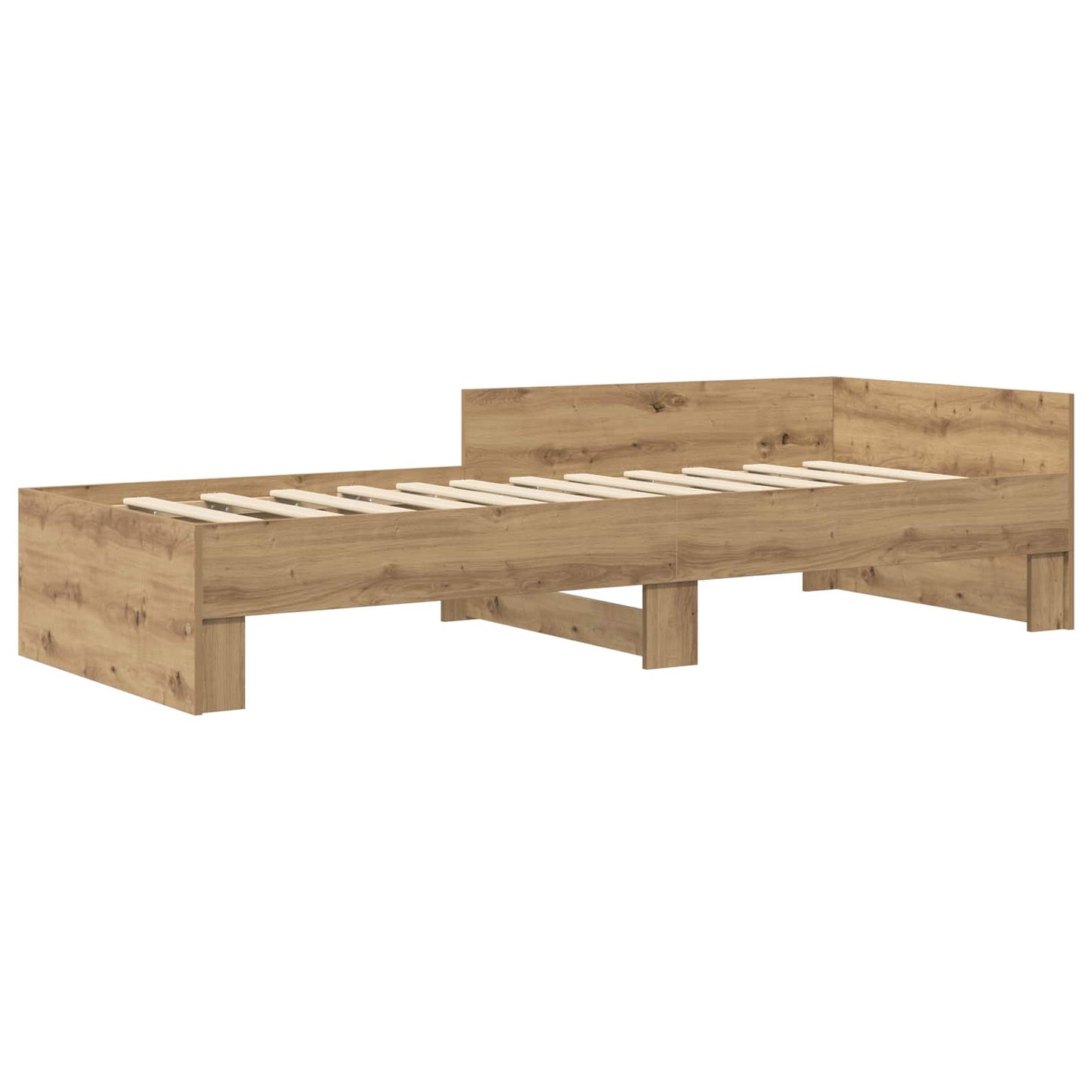 Bedframe met Hoofdeinde Artisanaal eiken 80 x 200 cm