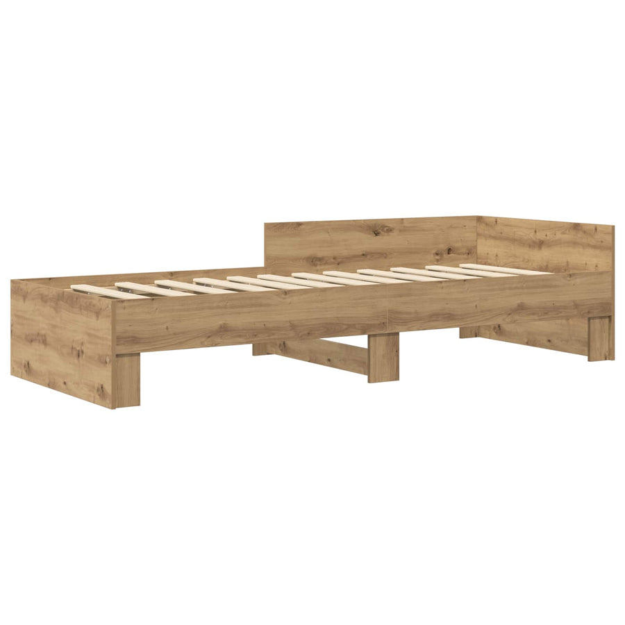 Bedframe met Hoofdeinde Artisanaal eiken 80 x 200 cm