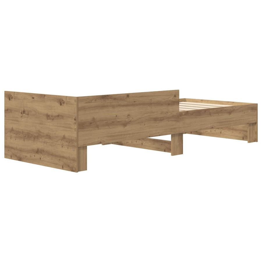 Bedframe met Hoofdeinde Artisanaal eiken 80 x 200 cm