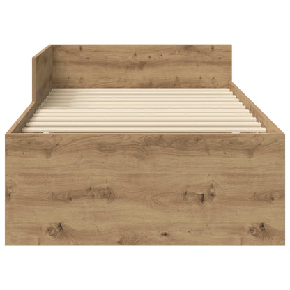 Bedframe met Hoofdeinde Artisanaal eiken 80 x 200 cm