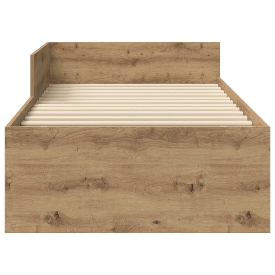 Bedframe met Hoofdeinde Artisanaal eiken 80 x 200 cm
