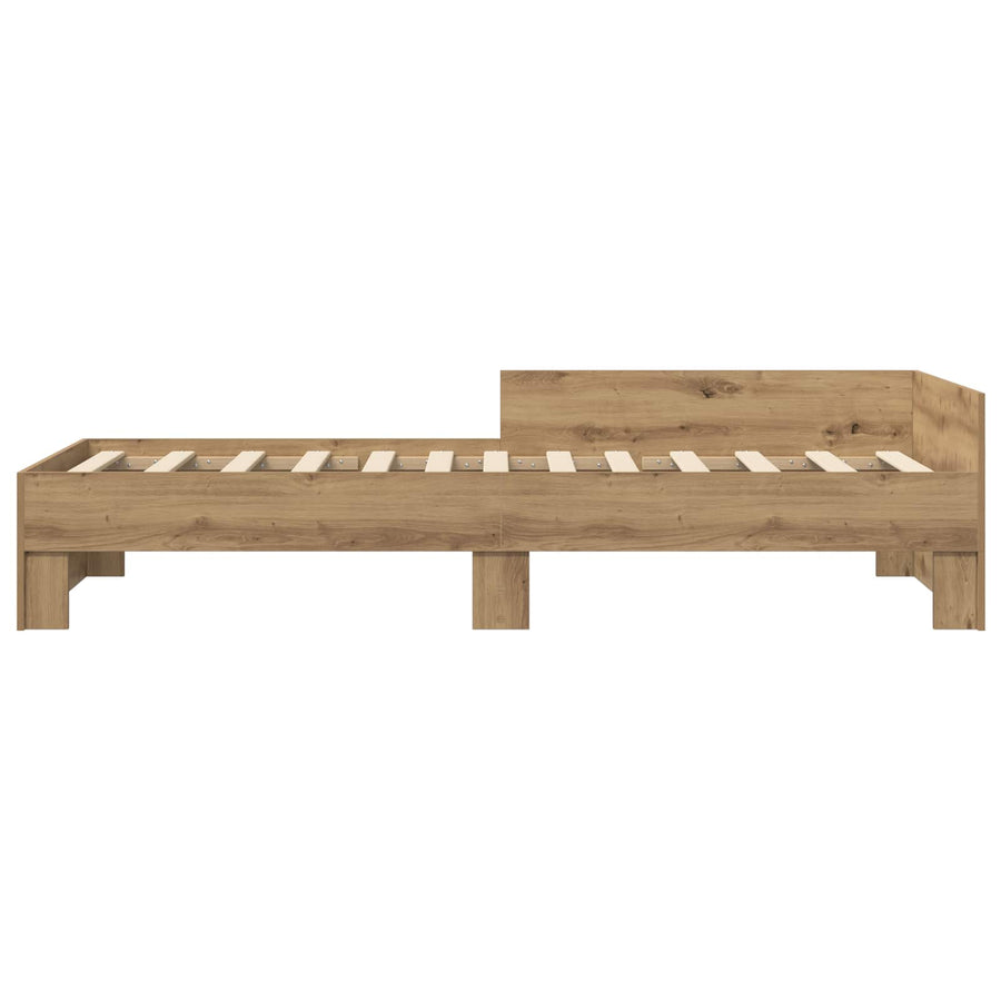 Bedframe met Hoofdeinde Artisanaal eiken 80 x 200 cm