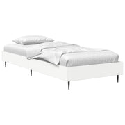 Bedframe 80x200 cm wit bewerkt hout
