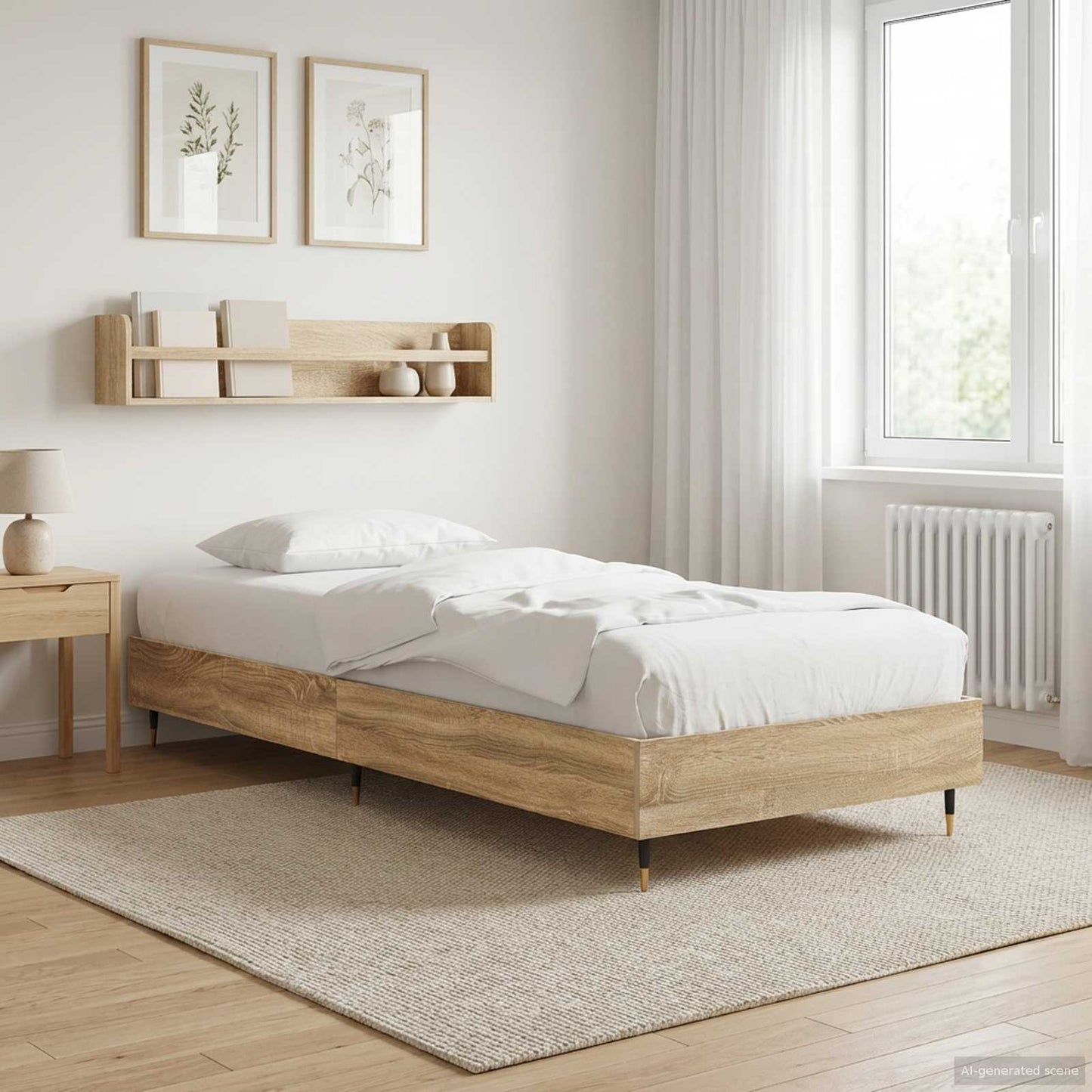 Bedframe Sonoma Eiken 80 x 200 cm Bewerkt hout