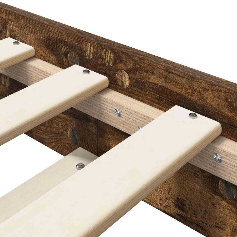 Bedframe Gerookt eiken 80 x 200 cm Bewerkt hout