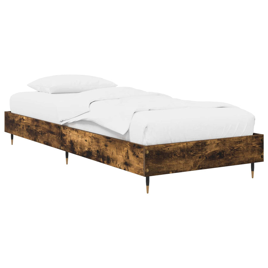 Bedframe Gerookt eiken 80 x 200 cm Bewerkt hout
