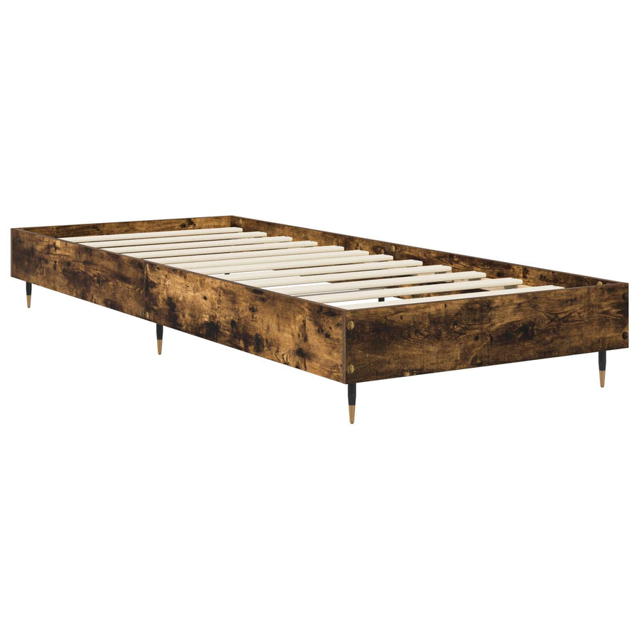 Bedframe Gerookt eiken 80 x 200 cm Bewerkt hout