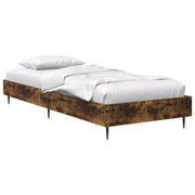 Bedframe 80x200 cm gerookt eiken bewerkt hout