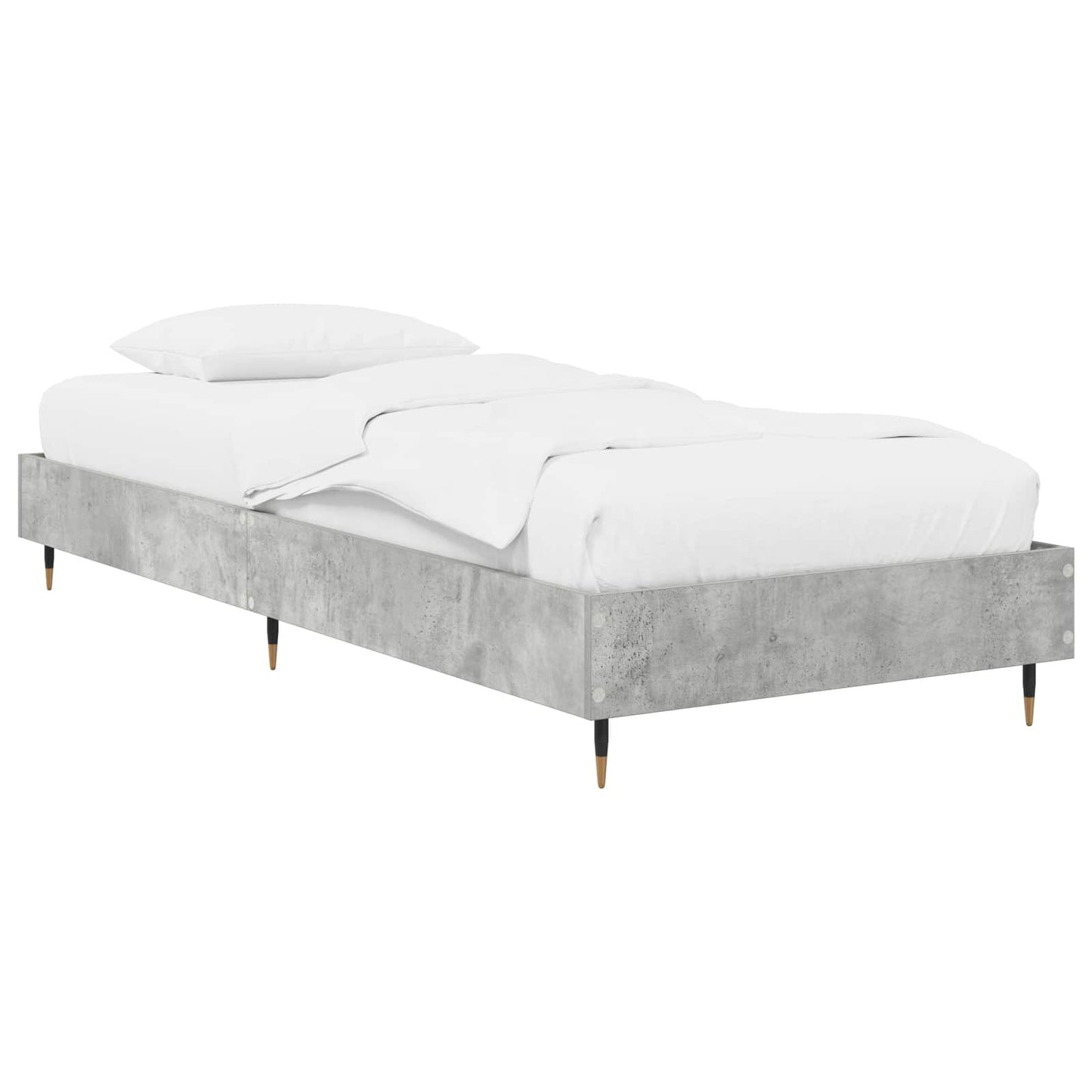Bedframe Betongrijs 80 x 200 cm Bewerkt hout