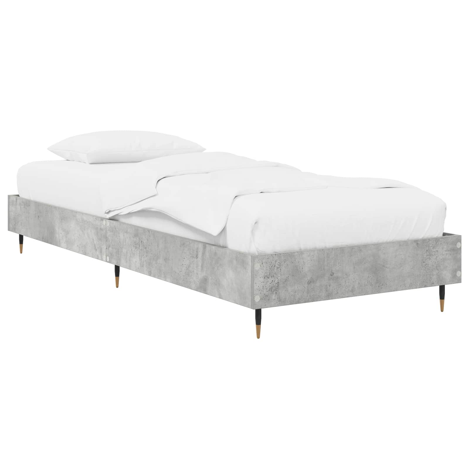 Bedframe Betongrijs 80 x 200 cm Bewerkt hout
