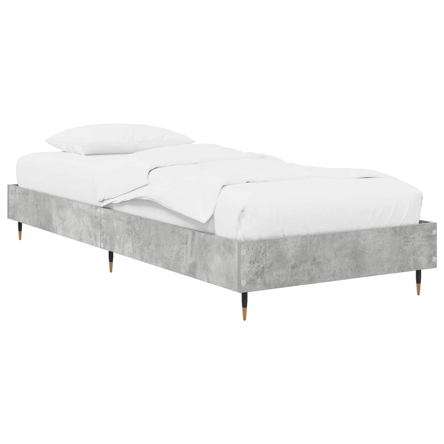 Bedframe Betongrijs 80 x 200 cm Bewerkt hout
