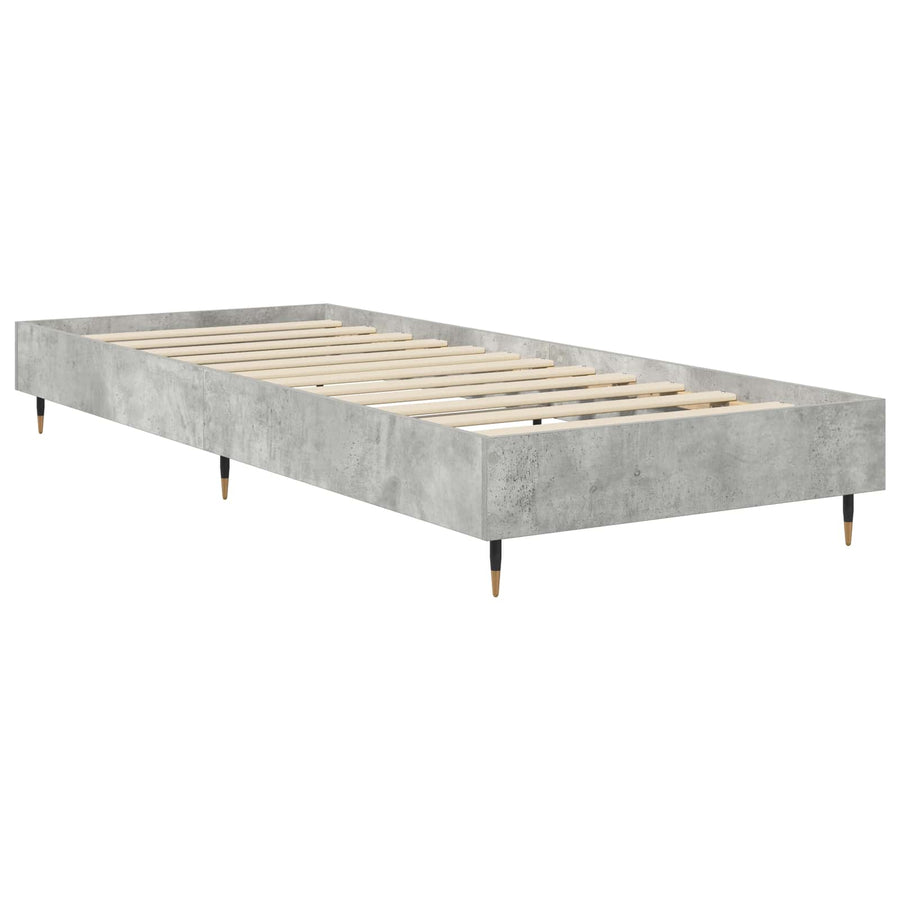 Bedframe Betongrijs 80 x 200 cm Bewerkt hout