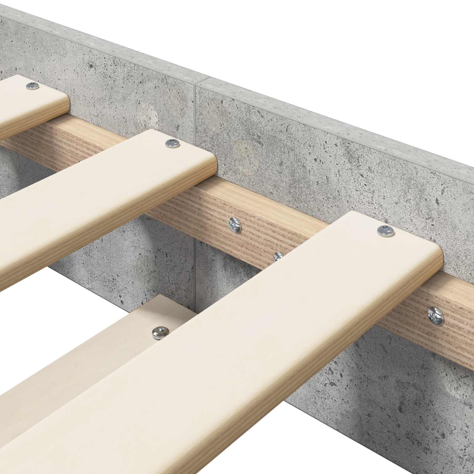 Bedframe Betongrijs 80 x 200 cm Bewerkt hout