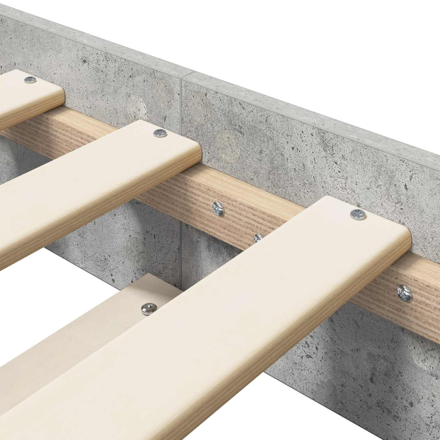 Bedframe Betongrijs 80 x 200 cm Bewerkt hout