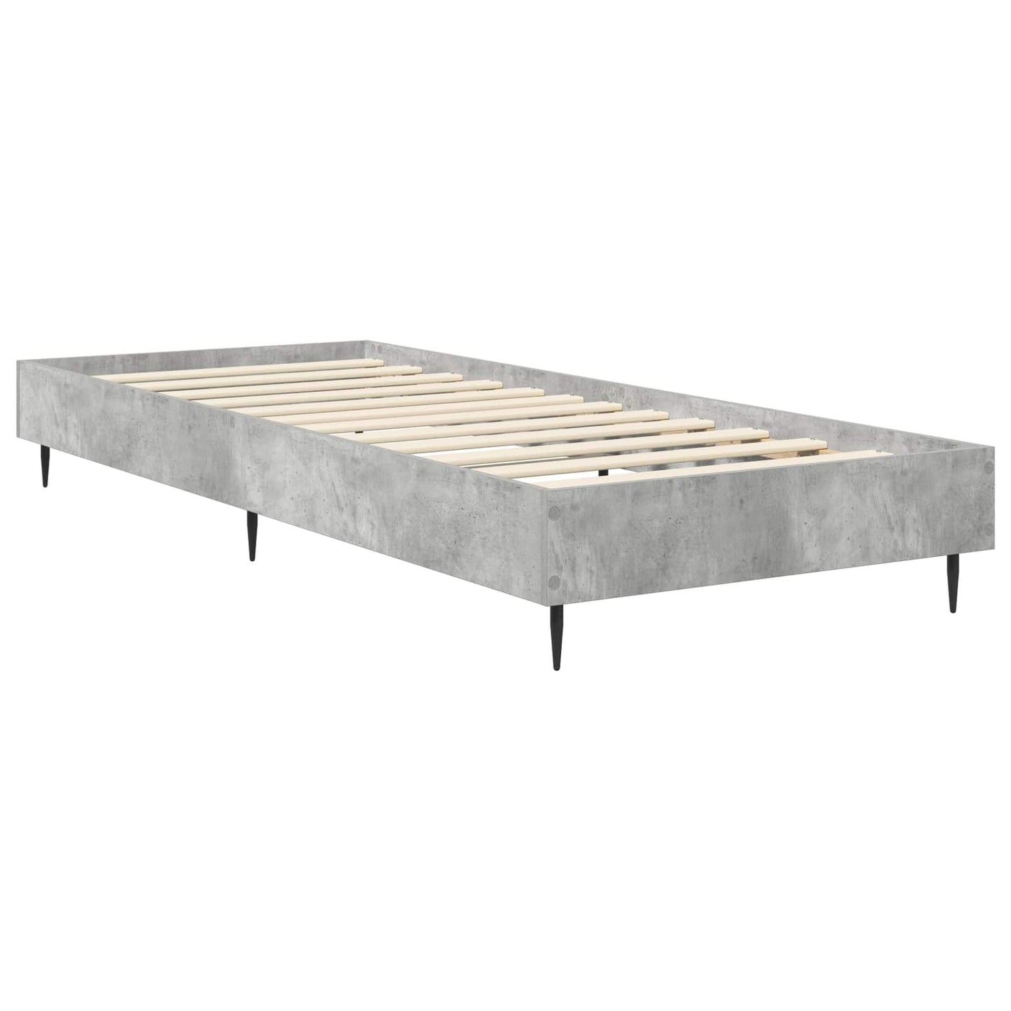 Bedframe Betongrijs 80 x 200 cm Bewerkt hout