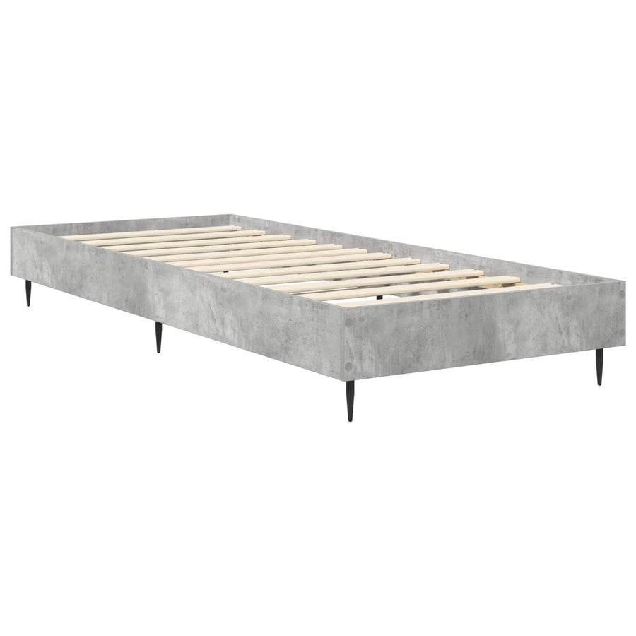 Bedframe Betongrijs 80 x 200 cm Bewerkt hout