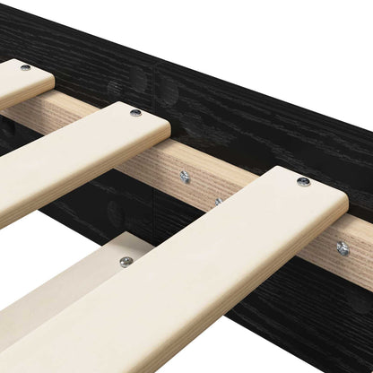 Bedframe Zwart eiken 80 x 200 cm Bewerkt hout