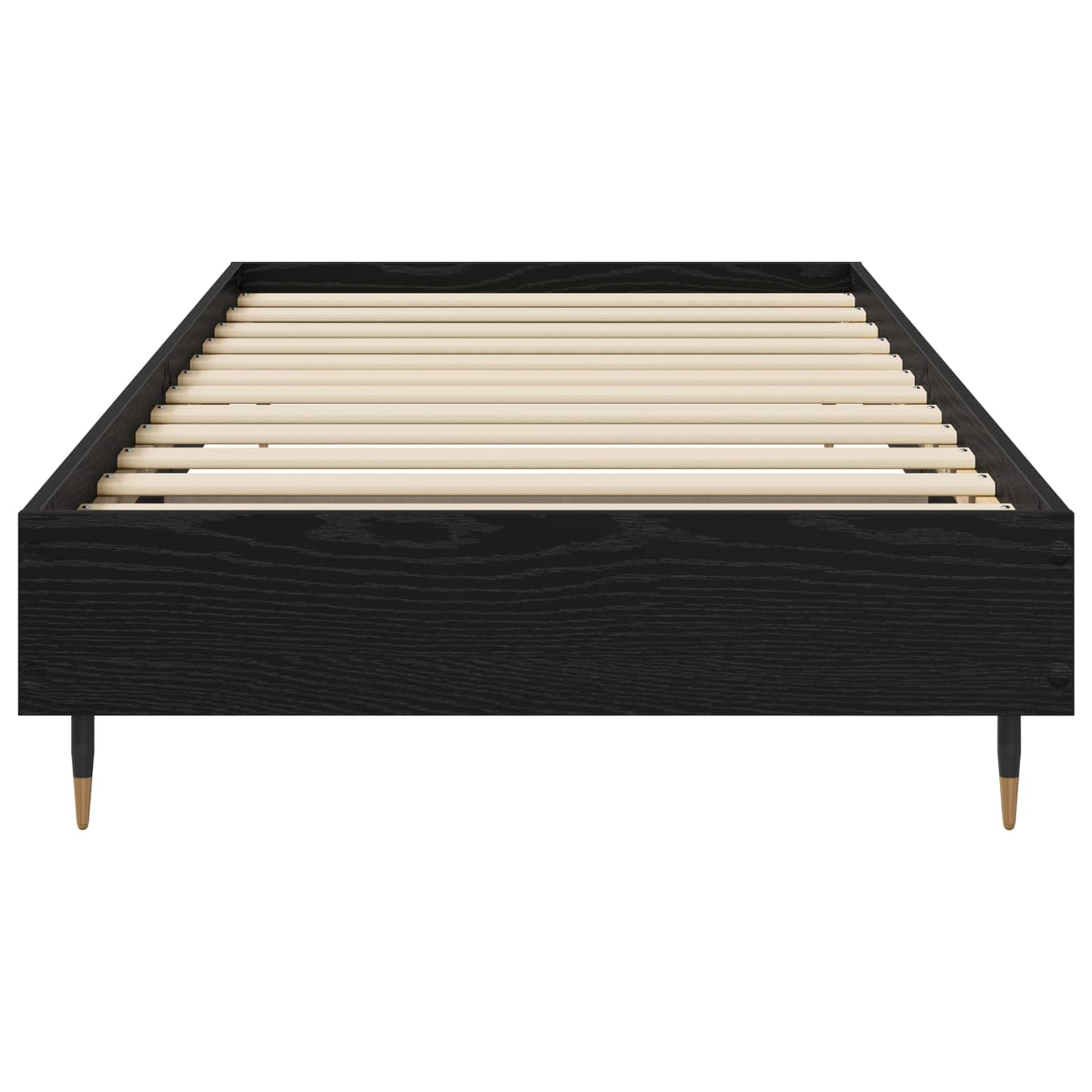Bedframe Zwart eiken 80 x 200 cm Bewerkt hout