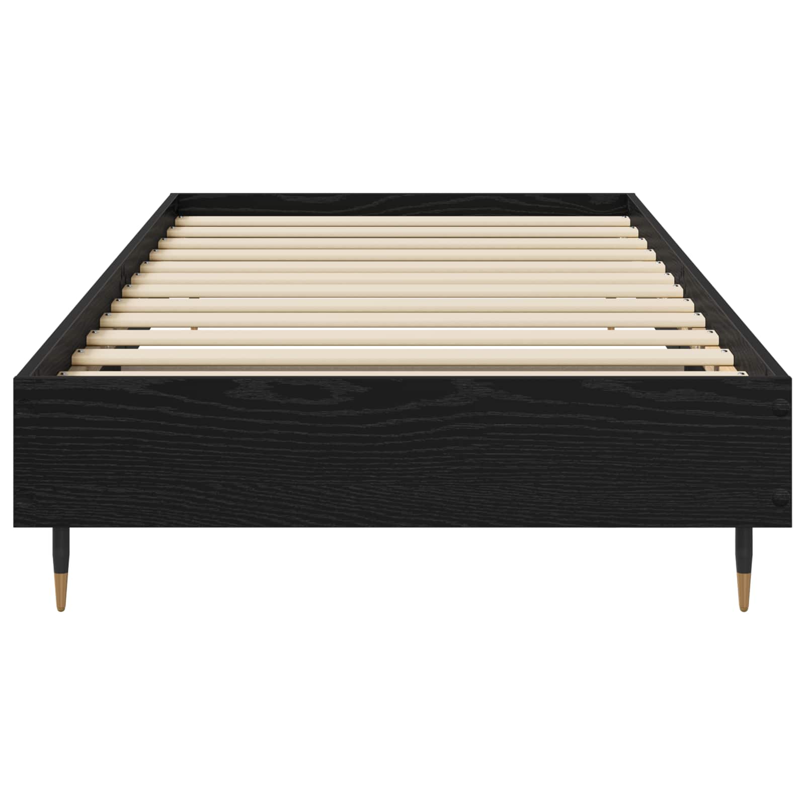 Bedframe Zwart eiken 80 x 200 cm Bewerkt hout