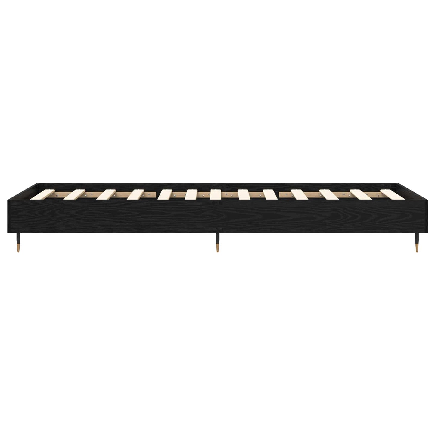 Bedframe Zwart eiken 80 x 200 cm Bewerkt hout