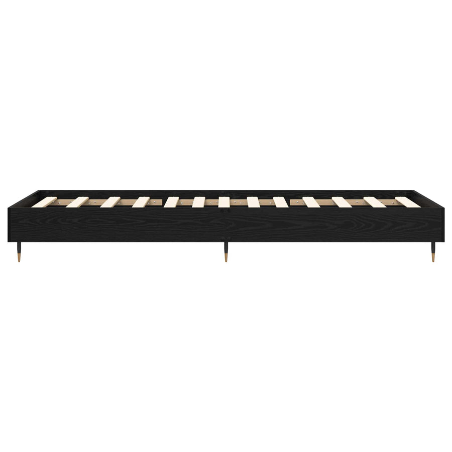 Bedframe Zwart eiken 80 x 200 cm Bewerkt hout