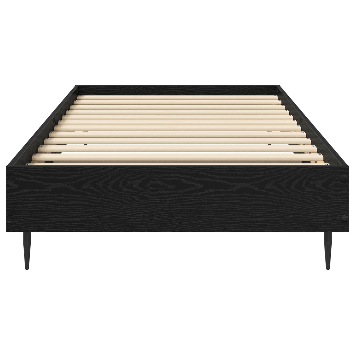 Bedframe Zwart eiken 80 x 200 cm Bewerkt hout