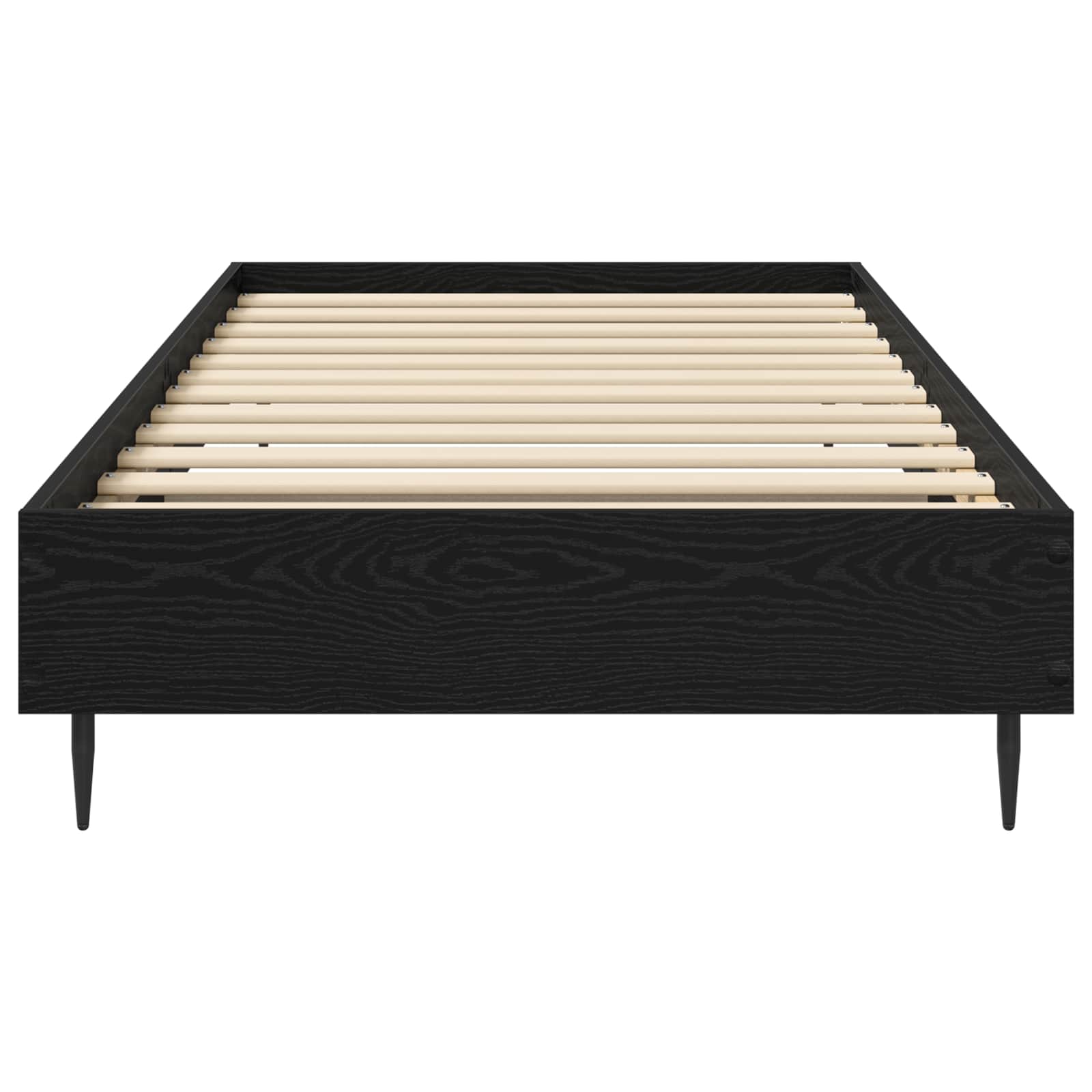 Bedframe Zwart eiken 80 x 200 cm Bewerkt hout