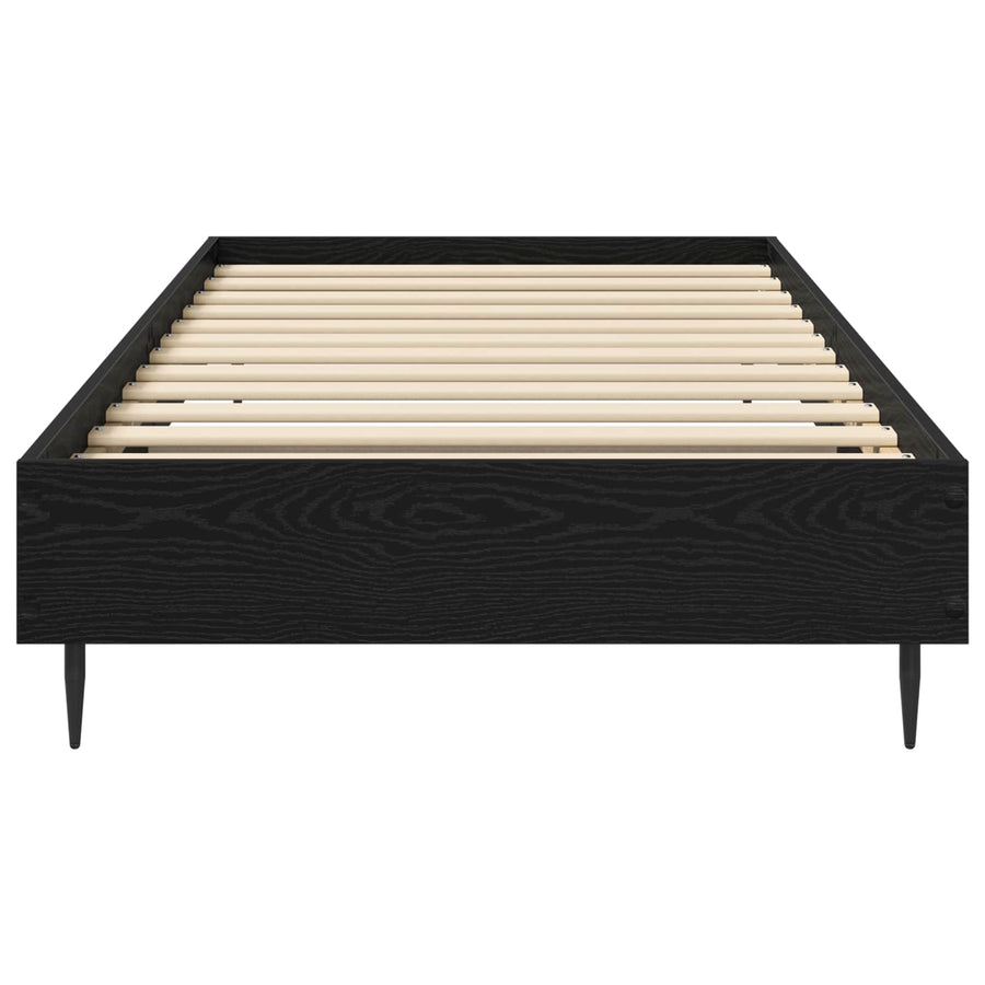 Bedframe Zwart eiken 80 x 200 cm Bewerkt hout