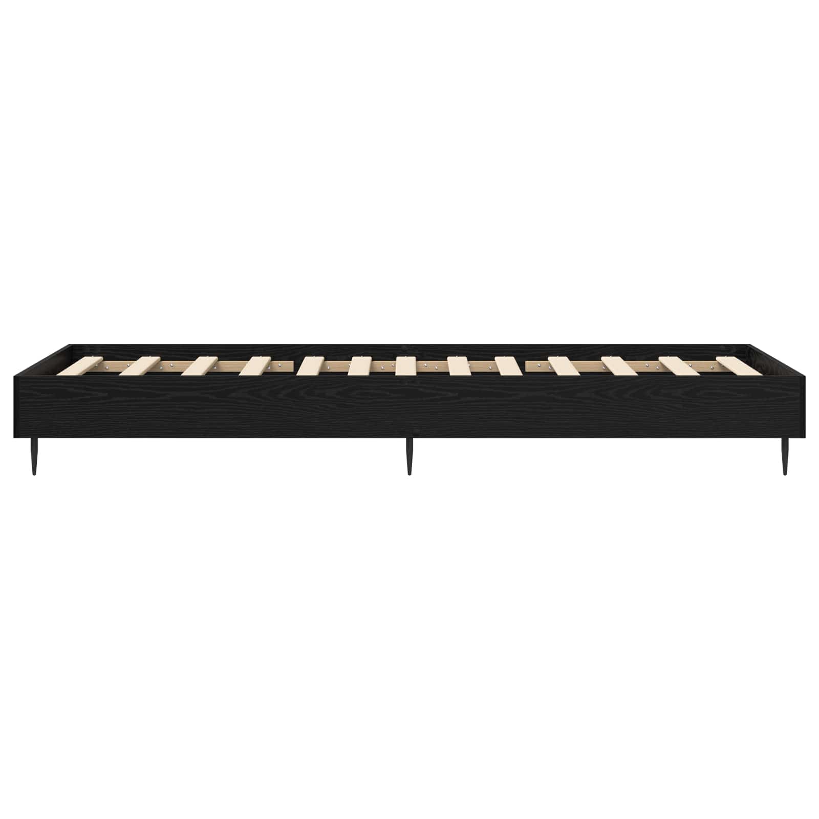 Bedframe Zwart eiken 80 x 200 cm Bewerkt hout