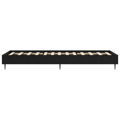 Bedframe Zwart eiken 80 x 200 cm Bewerkt hout
