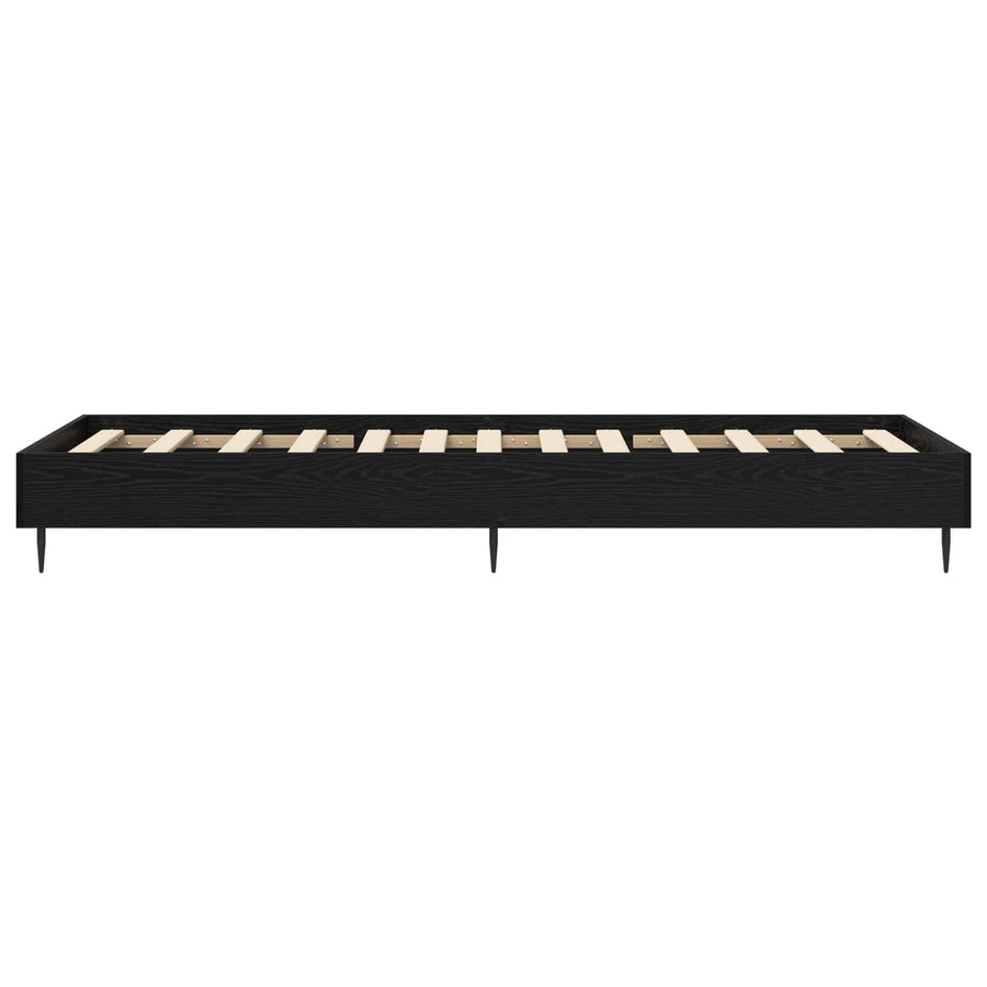 Bedframe Zwart eiken 80 x 200 cm Bewerkt hout