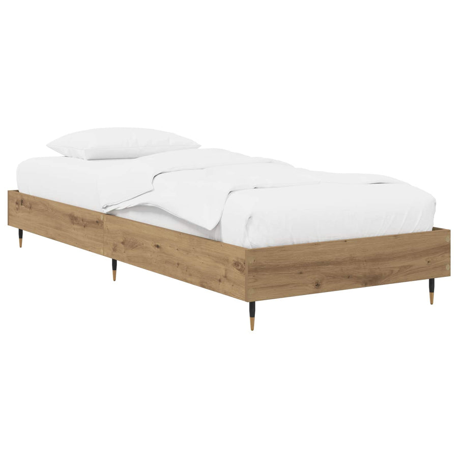 Bedframe Artisanaal eiken 80 x 200 cm Bewerkt hout