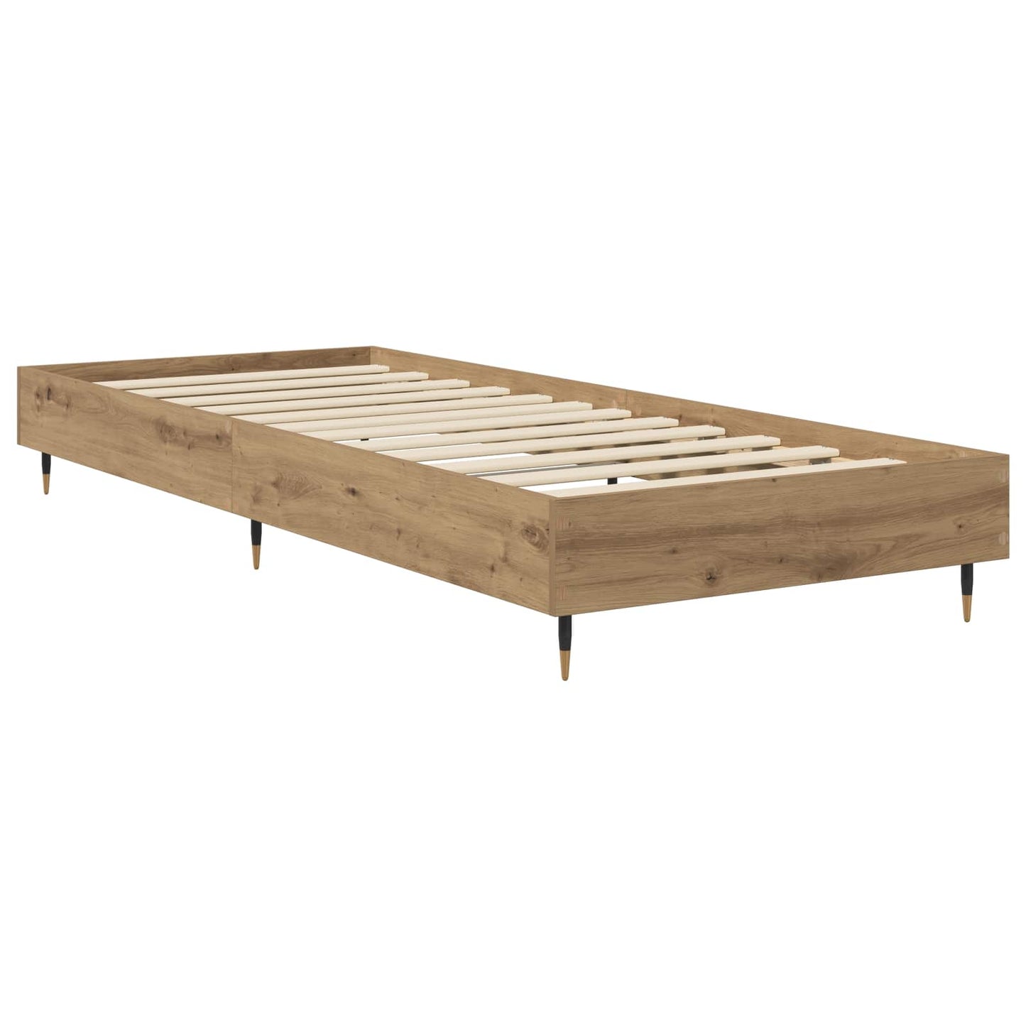 Bedframe Artisanaal eiken 80 x 200 cm Bewerkt hout