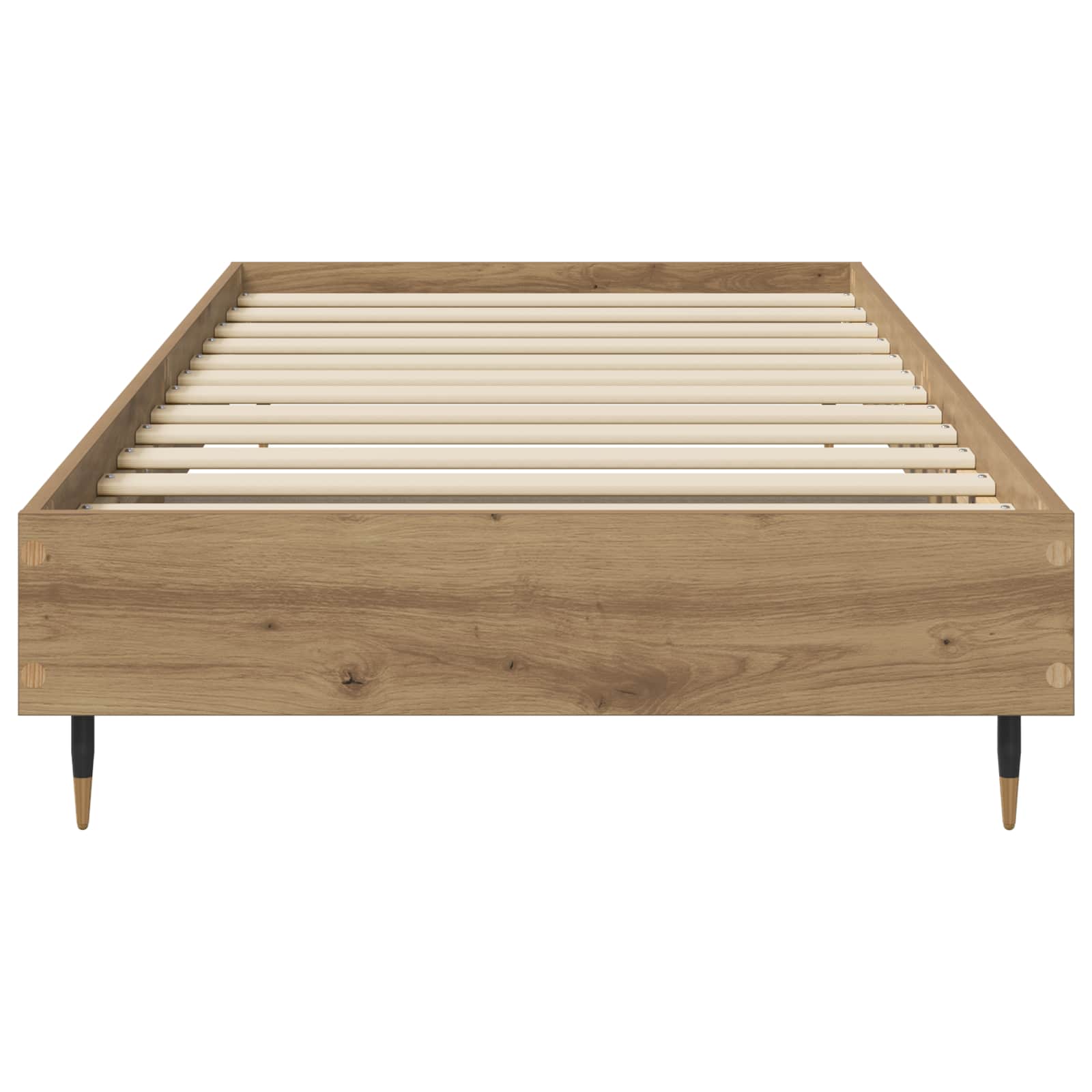 Bedframe Artisanaal eiken 80 x 200 cm Bewerkt hout
